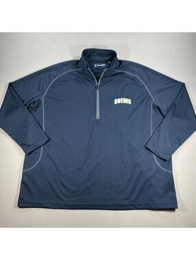 Boeing Womens 2x Blue Quarter Zip Pullover Two Tone Performance Long Sleeve